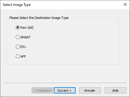 acquisition d'image disque en Forensics